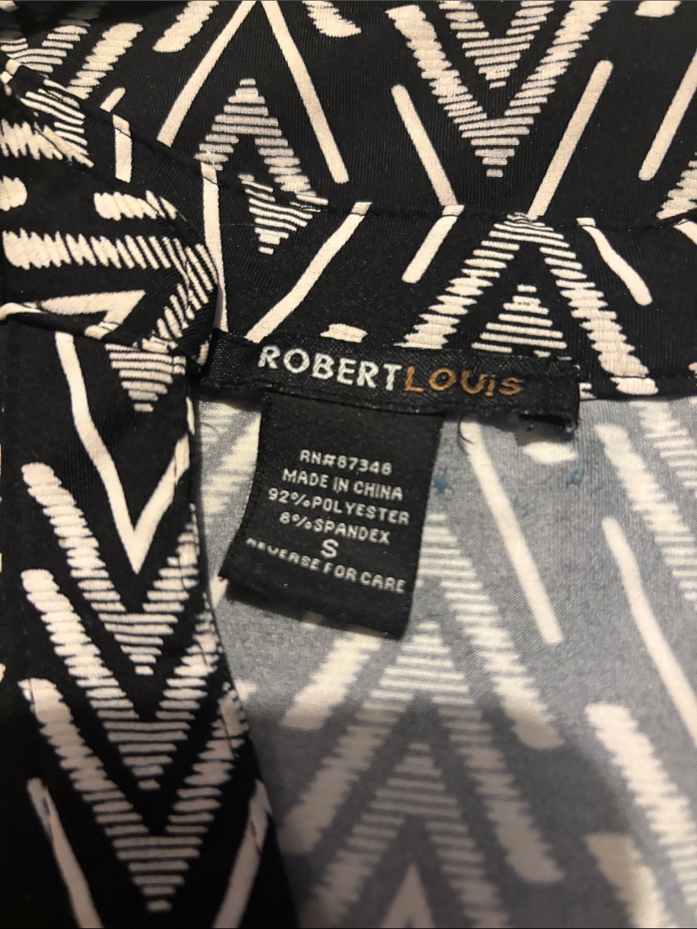 Robert Louis Black and White Chevron Midi Dress - Picture 2 of 3